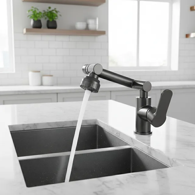 Robinet d'évier de cuisine en acier inoxydable