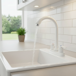 Robinet d&rsquo;évier de salle de bains Simple, lavabo de cuisine polyvalent, eau chaude et froide, double trou, robinet mixte à double poignée