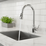 Rozin robinet de cuisine chromé, bec extractible monté sur le pont, mitigeur d&rsquo;évier de cuisine, buse de pulvérisation à jet de niveau unique, robinet mitigeur