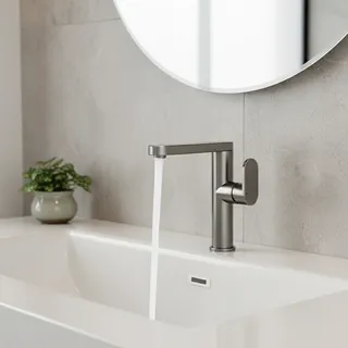 Mitigeur lavabo monocommande chaud froid monotrou montage inox brossé…