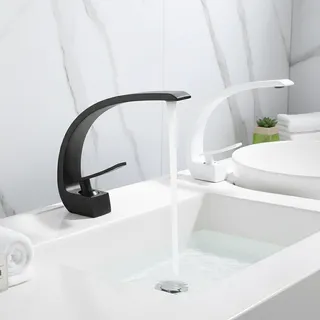 Robinets de lavabo de conception courbe noir/blanc