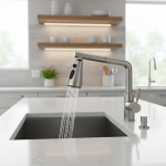 Buse de pulvérisation de robinet extractible de cuisine, 3 Modes ABS, économie d&rsquo;eau, lavabo de salle de bains, évier, pomme de pulvérisation de douche pour connexion 1/2&Prime;