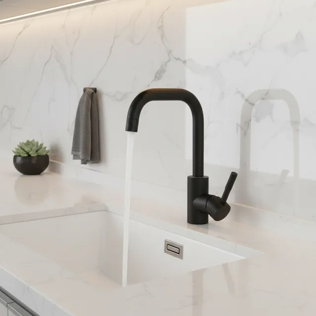 Robinet de cuisine minimaliste moderne en acier inoxydable