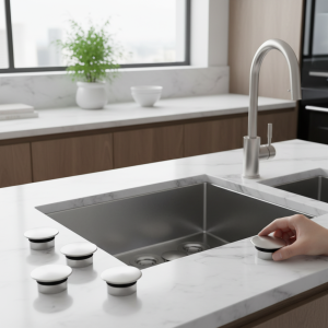 Bouchon d&rsquo;évier en acier inoxydable, couvercle de trou, joint de proximité de cuisine, anti-fuite, accessoires de blanchisserie faciles à utiliser