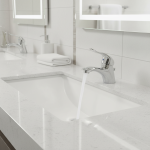 Robinet mitigeur d&rsquo;eau chaude et froide à 2 trous en alliage de Zinc, robinet d&rsquo;évier de salle de bains à poignée unique pour maison hôtel