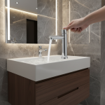 Robinet à fermeture automatique chromé, robinet d&rsquo;économie d&rsquo;eau, lavabo de salle de bains, robinet froid, bouton poussoir de retard, robinet d&rsquo;évier pour la cuisine domestique