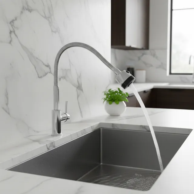 Robinet mural cuisine col cygne flexible extensible tête…