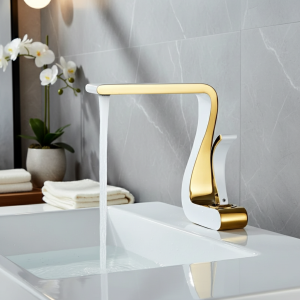 Robinet mitigeur de salle de bains de luxe en or blanc, robinet de lavabo en laiton, évier d’eau chaude et froide, robinet rétro, robinet de salle de bains à trou unique Robinet mitigeur de salle de bains de luxe en or blanc, robinet de lavabo en laiton, évier d’eau chaude et froide, robinet rétro, robinet de salle de bains à trou unique