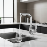 Robinet de lavabo rotatif pour cuisine et salle de bains, robinet d&rsquo;eau chaude et froide à double usage résistant aux éclaboussures