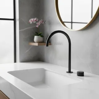 Robinet de lavabo noir à poignée unique