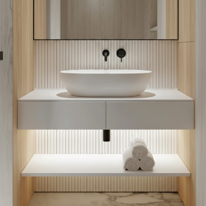 Armoire de salle de bains moderne, lavabo de comptoir de Style minimaliste, armoire de salle de bains pour prix de gros d&rsquo;usine