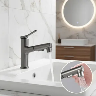 Robinet de lavabo de salle de bains à trou unique