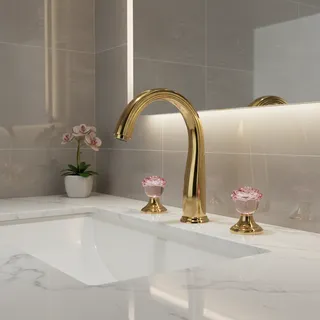 Robinet de lavabo de luxe à barbe large