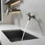 Bassin Mural en Laiton, Bec de Jardin Extérieur, Vadrouille, Robinet de Piscine, Eau Froide Simple, HOKitchen, Évier F/05 ET