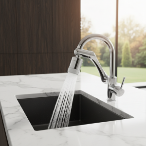 Bras robotique universel en acier inoxydable, rallonge d&rsquo;évier de cuisine, aérateur, 2 modes de débit d&rsquo;eau, 1440 °