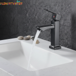 Bassin d&rsquo;eau froide simple monté sur le pont, robinets de centre commercial, grue de robinet d&rsquo;évier de ark, noir 256