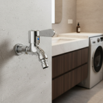 Robinets de lavage muraux en cuivre, noyau de Valve, robinet de Machine à laver, entrée d&rsquo;eau 1/2 « à 4 points pour l&rsquo;amélioration de l&rsquo;habitat