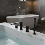 HOANCEIES-Douchette à Main en Laiton localité Brossé, Seau d&rsquo;Eau Chaude et Froide avec 3 Trous