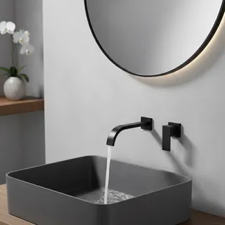 Robinet de lavabo de salle de bains mural de luxe 70cm
