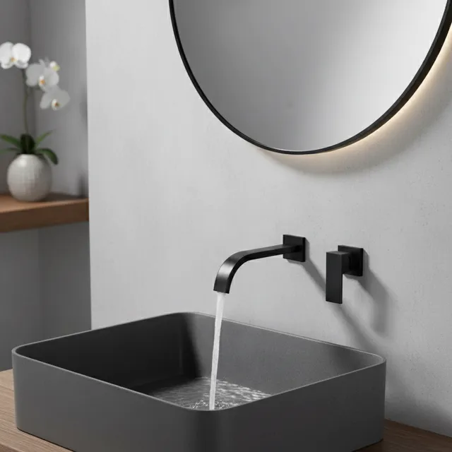 Robinet de lavabo de salle de bains mural de luxe 70cm