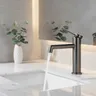 HOBasin-Robinet d'eau chaude et froide en laiton gris – vue 1