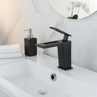 Mitigeur lavabo monocommande cascade bec ouvert angulaire minimaliste…
