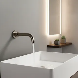 Mitigeur mural lavabo bec cylindrique incurvé finition bronze brossé…