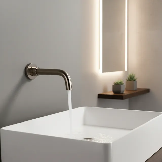 Mitigeur mural lavabo bec cylindrique incurvé finition…