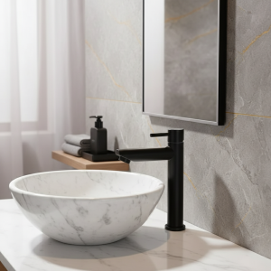 Robinet de lavabo en acier inoxydable 304, robinet d’eau froide simple, couleur noir argent, monté sur le pont, allonge et soulevant le lavabo Robinet de lavabo en acier inoxydable 304, robinet d’eau froide simple, couleur noir argent, monté sur le pont, allonge et soulevant le lavabo