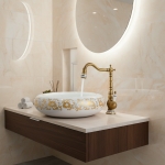 Robinet de lavabo brossé Antique robinet de lavabo de salle de bains robinet mitigeur de lavabo en laiton et en porcelaine pivotant 360 9066AP