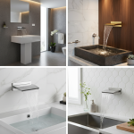 Bec de robinet cascade en laiton, bec de bain mural, robinet de salle de bains, sortie d&rsquo;eau, accessoires de robinet Chrome/doré/noir/nickel