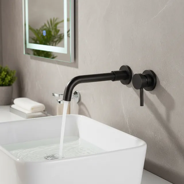 Robinet de salle de bains de luxe en laiton noir avec…