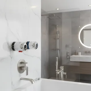 Paire Poignées Thermostatiques Chrome Miroir Plastique Durable…