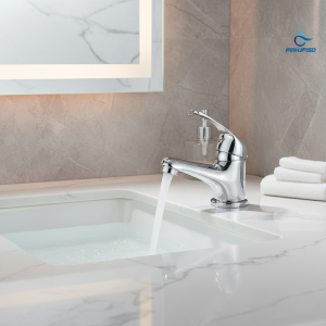 Robinet mitigeur d’eau chaude et froide en acier inoxydable, robinet d’évier de lavabo chromé à poignée unique, grue de lavabo montée sur le pont pour salle de bains Robinet mitigeur d’eau chaude et froide en acier inoxydable, robinet d’évier de lavabo chromé à poignée unique, grue de lavabo montée sur le pont pour salle de bains