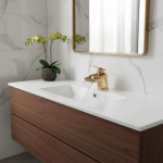 Robinet de lavabo cascade monté sur le pont, robinet d&rsquo;eau chaude et froide en laiton, salle de bains, robinets mélangeurs d&rsquo;évier simples, grue