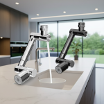 Aérateur rotatif universel à 1440 °, robinet en métal évolutif, moteurs anti-éclaboussures, buse Jeff, 2 modes de sortie d&rsquo;eau, filtre