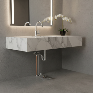 E15A robinet lavabo salle bains, commande commutateur par pédale vannes en cuivre simples