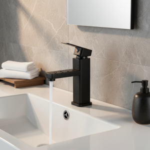 Robinet de lavabo carré en acier inoxydable, robinet de cuisine de salle de bains domestique à double usage chaud et froid Robinet de lavabo carré en acier inoxydable, robinet de cuisine de salle de bains domestique à double usage chaud et froid