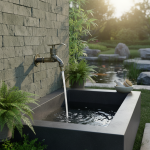 Machine à laver à froid simple, piscine à vadrouille, mur Qinggu, jardin extérieur