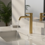 Robinet de centre commercial en laiton massif, robinet de bassin, robinet d&rsquo;eau, Cascade, Or brossé ou noir