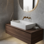 Robinet de lavabo en laiton de style vintage antique marron, robinet à double poignée, mitigeur mural pour lavabo de salle de bain, robinet de lavage chaud et froid