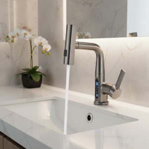 Pulvérisateur d&rsquo;eau chaude et froide avec affichage numérique de la température, robinet de lavage pour centre commercial et évier