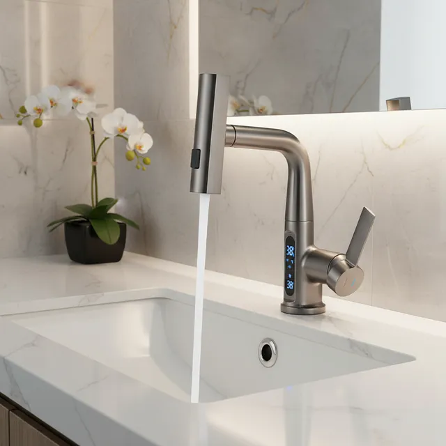 Mitigeur monotrou inox brossé bec coudé douchette…
