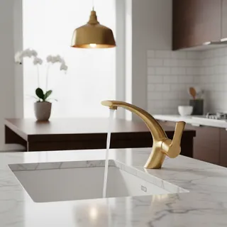 Robinet mitigeur lavabo contemporain bec long courbé levier latéral…