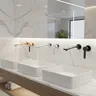 Robinet de lavabo mural tout en cuivre haut de gamme – vue 1