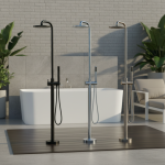 Douche à effet pluie extérieure, baignoire HOBath sur pied, robinet de centre commercial, poignée unique, douche de bain surélevée, nouvel arrivage