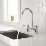 Robinet mitigeur d&rsquo;eau chaude et froide à Double poignée, robinet d&rsquo;évier de cuisine pivotant à degrés monté sur le pont, robinets de cuisine de salle de bains