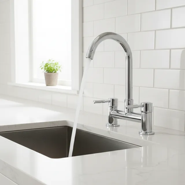 Robinet mitigeur d'eau chaude et froide à Double poignée