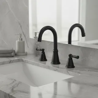 Mate robinet de lavabo noir