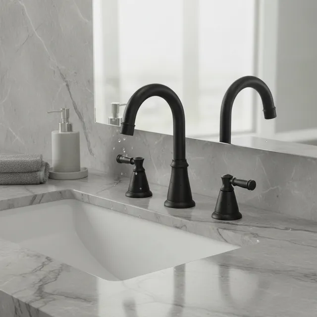 Mate robinet de lavabo noir